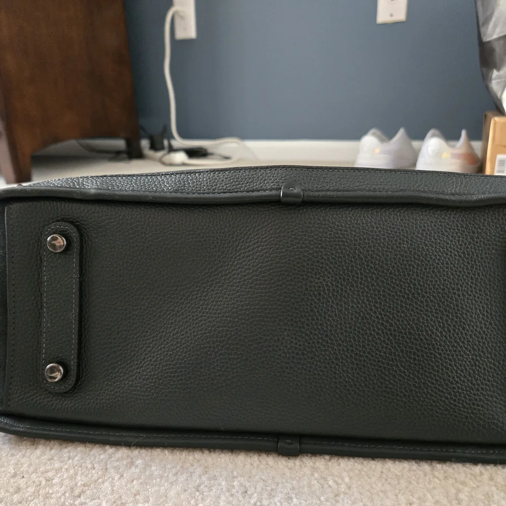 Coach Dark Green Leather & Suede Shoulder Tote